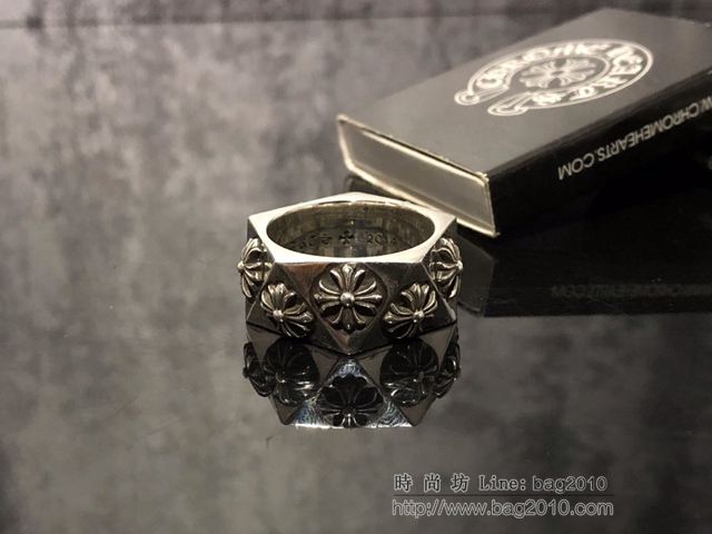chrome hearts銀飾 克羅心切割十字戒指 克羅心純銀戒指  gjc1877